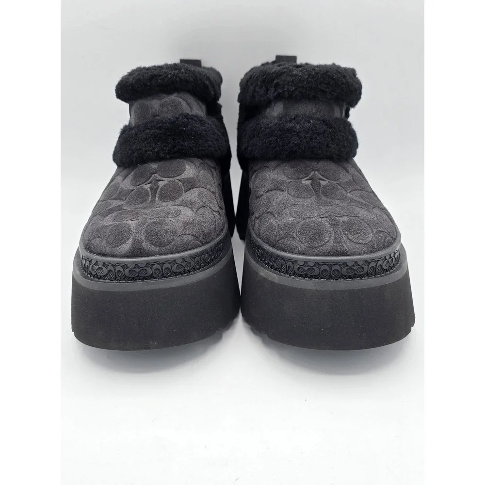Coach Women's Christina Shearlilng Bootie - Black - Sherpa Lined UGQ Sz‎ 8B